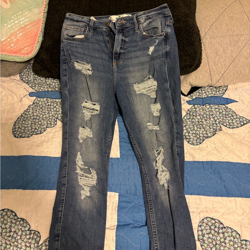 Distressed Blue Denim Jeans